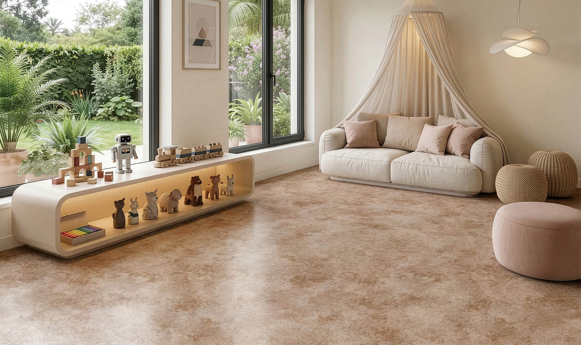 A large grocery store with aisles of food and drinks. AI generated content