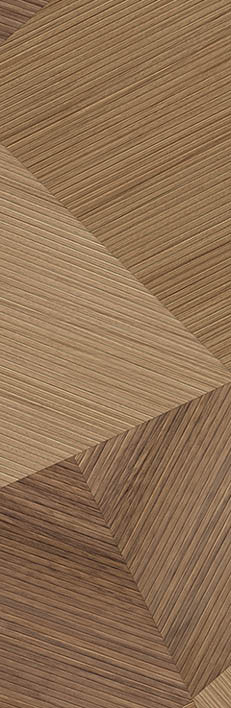 A wooden wall with a pattern of triangles. AI generated content