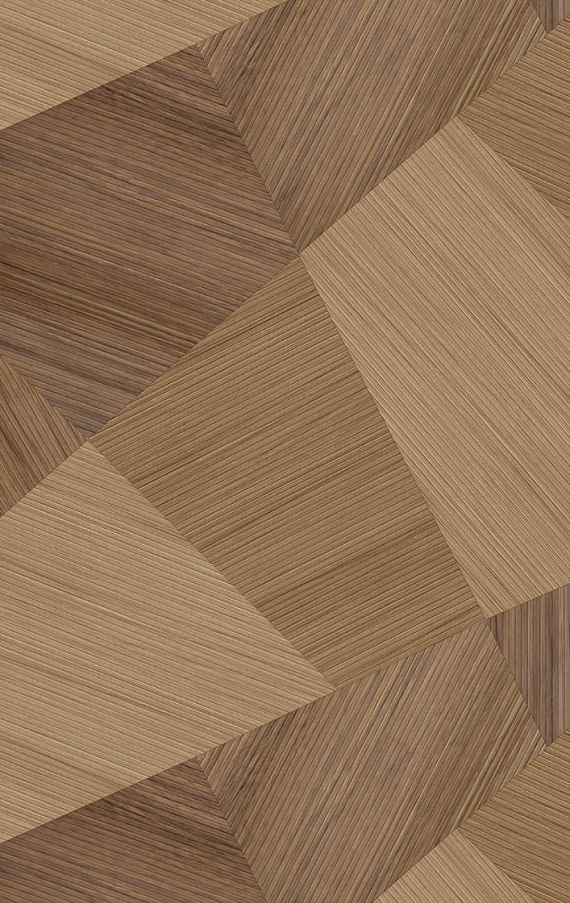 A wooden wall with a pattern of triangles. AI generated content